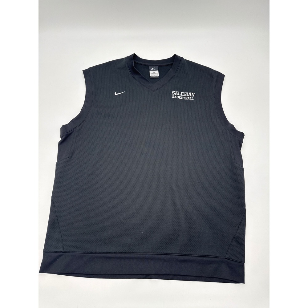 Nike Dri-FIT Salesian Basketball Coaches Vest Mens XL Black Mesh Sleeveless